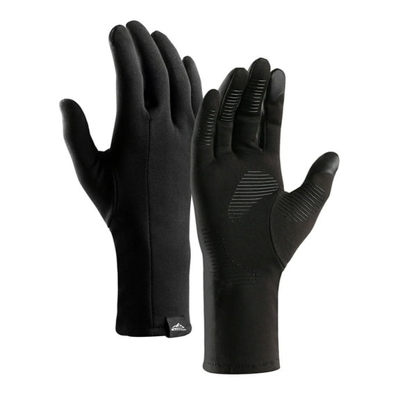 Nkmbld Skiing and Cycling Inner Gloves, Windproof Warm Gloves with Touch Screen Fingers Thermal Glove for Running Riding Cycling Driving, Black