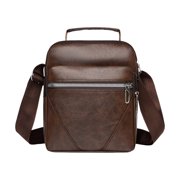 Nkmbld Sling Bag for Men, Premiums Textured Leather Shoulder Crossbody Bag Adjustable Strap Lightweight Spacious Handbag for Travel Work Daily Necessary, Brown
