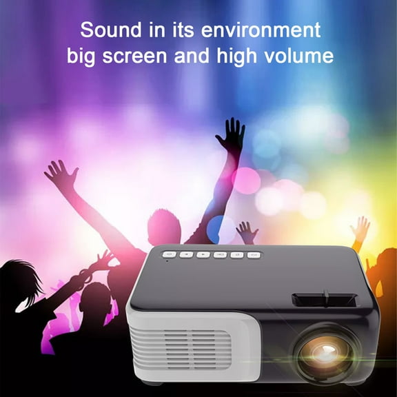 Nkmbld Smart Projector with WiFi and Bluetooth, Home Bedroom HD Projector Supports The Same Screen and Connected to Outdoor Mobile Power Supply