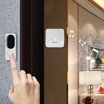 Nkmbld Smart Solar Powered Doorbell, Intelligent Wireless Doorbell, Remote Control Doorbell for Home, Bedroom, Apartment, Bussiness, Elderly, White