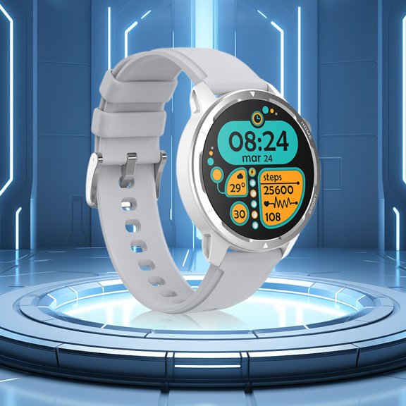Nkmbld Smart Watch for Android Phones 1.39-inch High-Definition Screen Intelligent Reminder Magnetic Suction Charging Long Battery Life Waterproofs Smartwatch, Gray