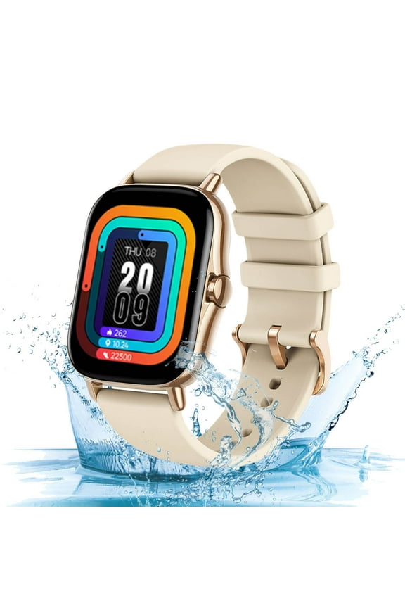 Smart Watch for Android Phones Smartwatch Bluetooth Talk Motion Meter Step Bluetooth Call Listen to Smartwatch, Gold
