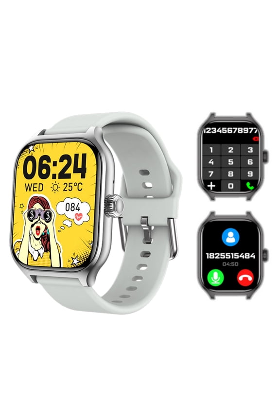 Smart Watch for Men Watch Multiple Motion Modes Remote Control Photography Full Screen Fitness Watch for Android and IOS, Silver