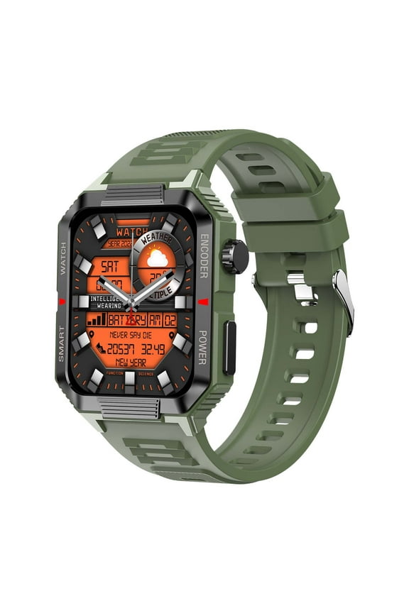 Smart Watch for Men Watch That Can Monitor Health Take Pictures Count Steps Count Bluetooth and Make Calls, Green