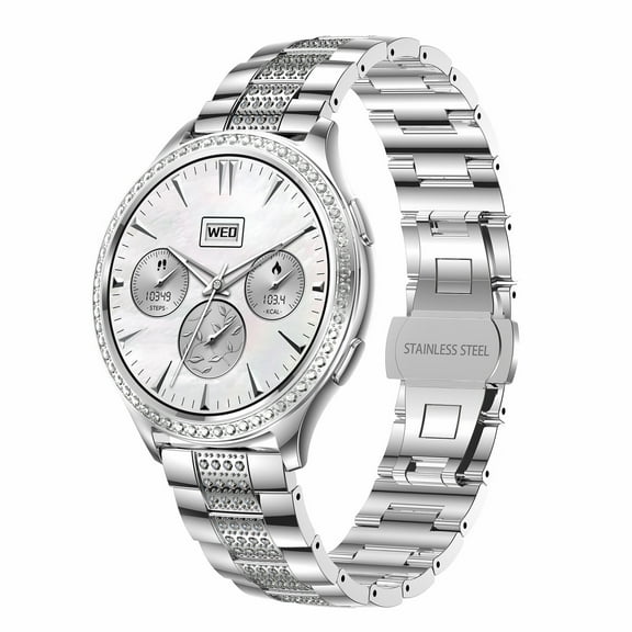Nkmbld Smart Watch for Women Fashion Sports Smartwatch Women's Round High-looking Temperament Watch, Silver