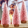 thumbnail image 1 of Nkmbld Snow Frost Trees Mini Christmas Tree Ornaments Tabletop Trees for Holiday Party DIY Room Decor Home Table Top Christmas Decoration, Red, 1 of 9