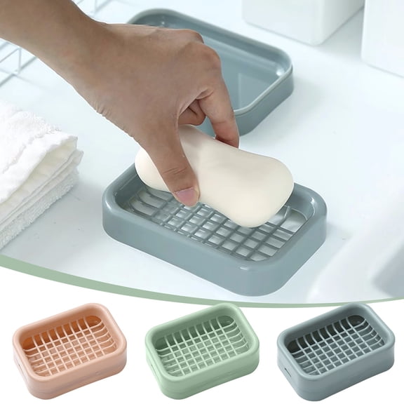 Nkmbld Soap Box for Home Decoration, Household Soap Rack Draining Tray for Bathroom Kitchen Sink Counter Top, Blue