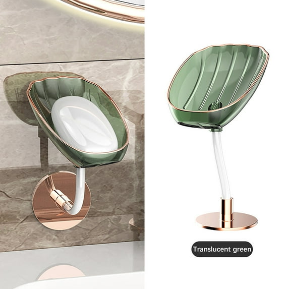 Nkmbld Soap Dish for Bathroom Water Draining Soap Case Drainer Soap Save Storage Box Rotatable Bar Soap Holder Dish, Green