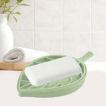Nkmbld Soap Dish for Shower, Large Size Soap Box Drainable Soap Holders Double Layer Soap Tray for Kitchen, Bathroom, Laundry, Green
