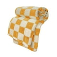 thumbnail image 1 of Nkmbld Soft Fleece Throw Blanket, Plain Color Flannel Blanket Winter Warm Velvet Conditioning Blanket for Couch, Sofa, Bedroom and Living Room, Yellow, 1 of 8