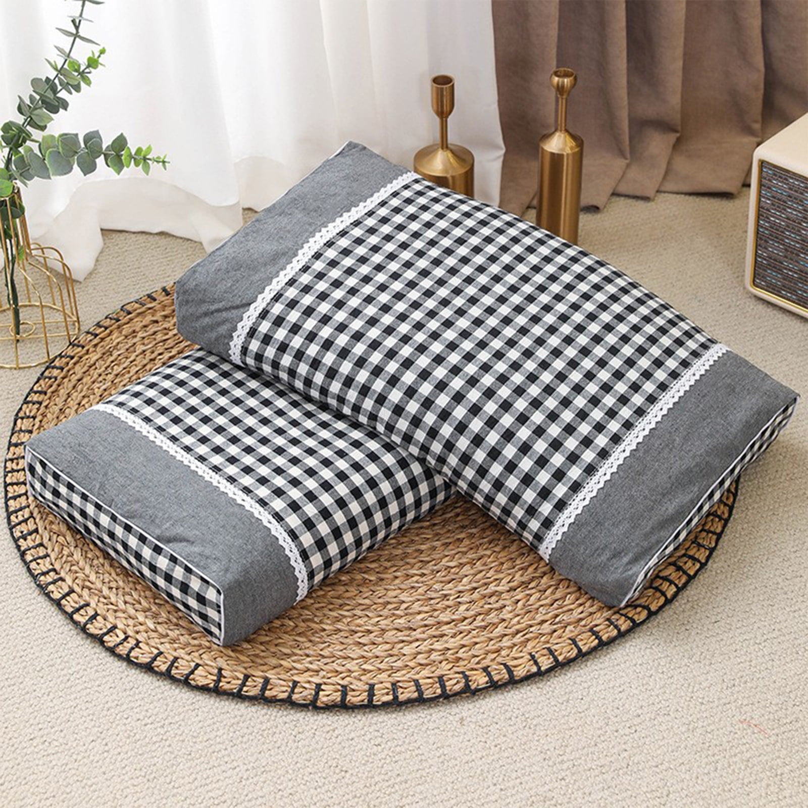 Nkmbld Soft Pillows for Good Sleeping Hotel Quality Fluffy Bed Pillow Adult Cervical Pillow Whole Buckwheat Pillow, King, Black