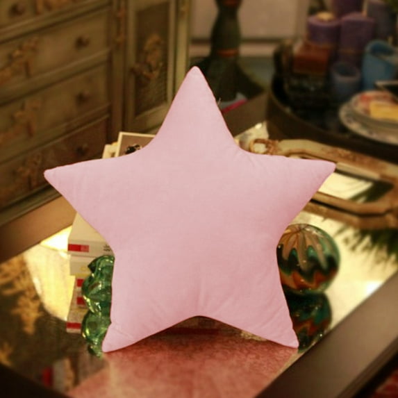 Nkmbld Solid Color Five Pointed Star Pillow Toy Holiday Party Decoration Ornaments for Sofa Couch Chair Living Room Bed Home Party Gift, Pink