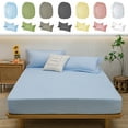 thumbnail image 1 of Nkmbld Solid Color Washed Bed Cover Three Piece Mattress Ash Proof, All-Season Bedding Comforter, Queen, Blue, 1 of 9