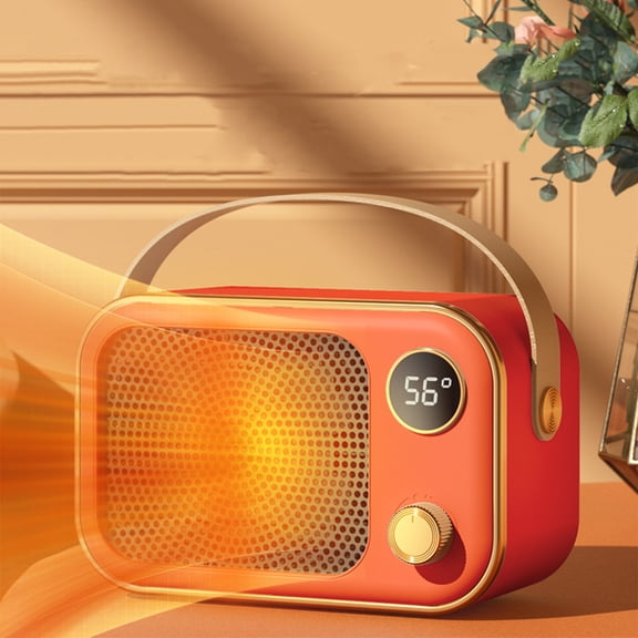 Nkmbld Space Heater for Indoor Use, Heater Fan, Circulation Heating Fan, Fast Quiet Heating for Winter, Bedroom, Office Desk, Camping Use Compact Heater, Orange