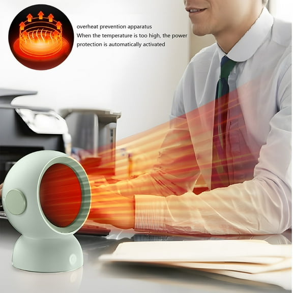 Nkmbld Space Heater for Office, Household Desktop Heater Warmer Super Wind Speeds 1200W Overheat Protection Suitable for Office Bedroom Bathroom, Green