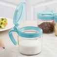 thumbnail image 1 of Nkmbld Spice Dispensers with Spoon Glass Mixing Seasoning Jar, Reusable Containers Jars for Spices Salt Herbs Powders, Blue, 1 of 8