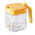 thumbnail image 1 of Nkmbld Spice Storage Containers with Spoon Kitchen Transparent Seasoning Jar Sealed Proof Quantitative Condiment Jar Large Opening Glass Jar, Yellow, 1 of 8