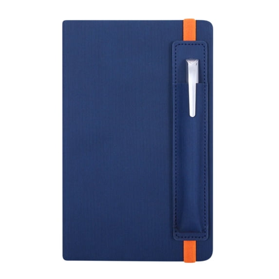 Nkmbld Spiral Notebooks A5 Strap Notebook Business Office Notepad Insert Pen Leather Diary for Work, Travel, Bible, and Meeting, Blue