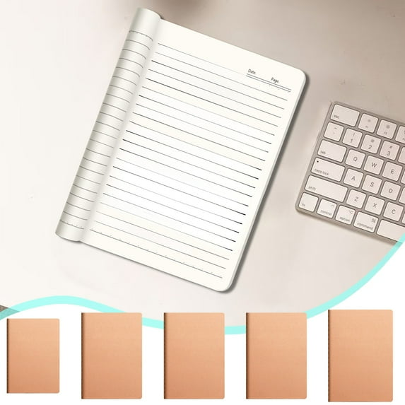 Nkmbld Spiral Notebooks Kraft Paper Notebooks Soft Faced Copybook Notebook for Work, Travel, Bible, and Meeting, Yellow