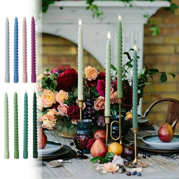 Nkmbld Spiral Taper Candles for Home Decoration, Long-Lasting Candlesticks for Christmas Dinner Birthday Party Wedding Holiday Decoration