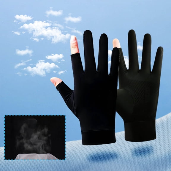 Nkmbld Sports Gloves for Men and Women Driving Gloves for Hiking and Sun Gloves Non-Slip Feel Screen Interface for Kayaking Biking Rowing, Black