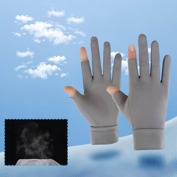 Nkmbld Sports Gloves for Men and Women Driving Gloves for Hiking and Sun Gloves Non-Slip Feel Screen Interface for Kayaking Biking Rowing, Gray