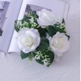 thumbnail image 1 of Nkmbld Spring Wreath Rose Candle Wreath Artificial Silk Flower Ring Leaf Candle Wreath Wedding Valentine Day Party Table Candlestick Decorations, 1 of 5