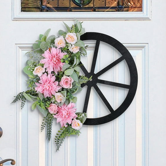 Nkmbld Spring Wreaths for Front Door 16.5 Inch Valentine Day Wreath Outdoor Lighted Valentine Day Wreath for Front Door for Holiday Valentine Day Decorations