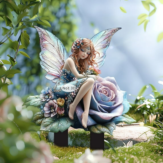 Nkmbld Statues for Yard and Garden, Tale Beautiful and Enchanting 2D Acrylic Outdoor Garden Ground Insertion, Unique Housewarming, Birthday, Thanksgiving, Mom Gifts