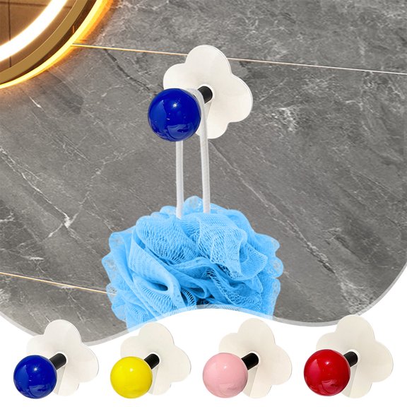 Nkmbld Sticky Hooks for Hanging Heavy Duty, Household Plastic Hooks No Punch Non Marking Hanging Buckle Strong Load Bearing Sticky Wall Hooks, Yellow
