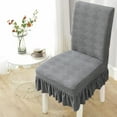 thumbnail image 1 of Nkmbld Stretch Chair Covers with Skirt, Removable Dining Room Chair Covers Parson Chair Slipcovers Washable Chair Protector for Kitchen Wedding Party, Gray, 1 of 9