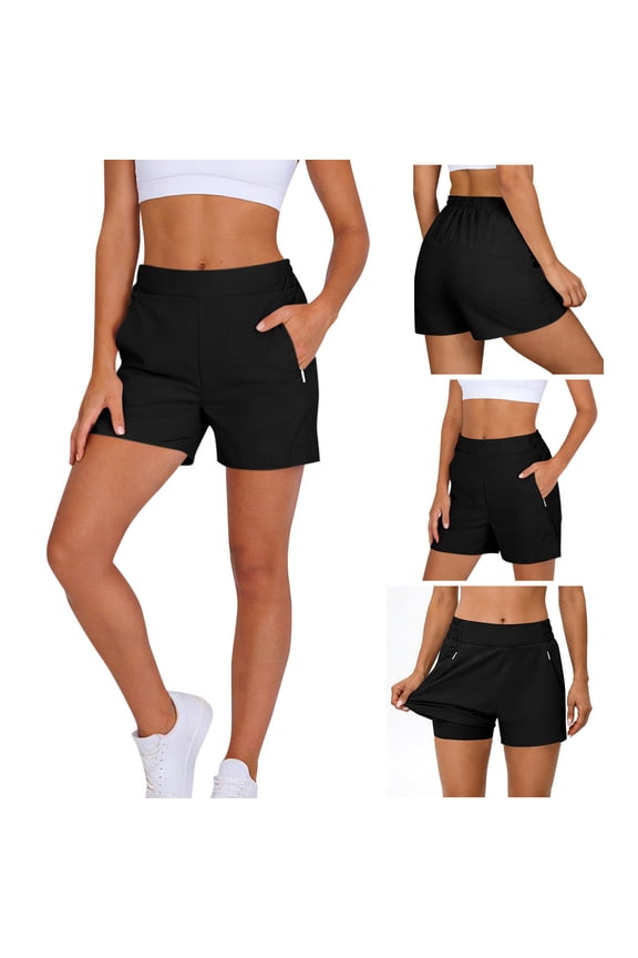 Summer Shorts for Women Solid Casual Elastic Waist Golf Athletic Shorts with Pockets