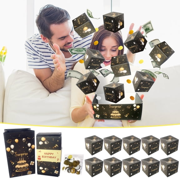 Nkmbld Surprise Gift Box Explosion for Money, Unique Folding Bouncing Envelope Gift Box, Cash Explosion Luxury for Christmas Birthday Anniversary Valentine, 12PC