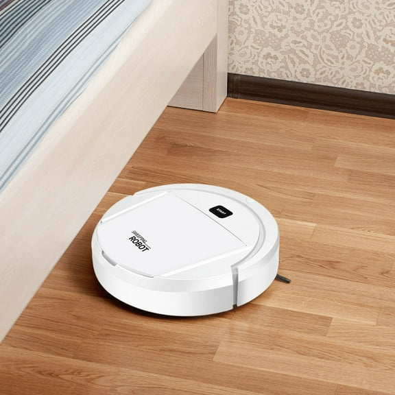Nkmbld Sweeping Robot with Low Noise Operation Robot Vacuum Cleaner, Slim Quiet,Cleans Hard Floors to Medium-Pile Carpets, White