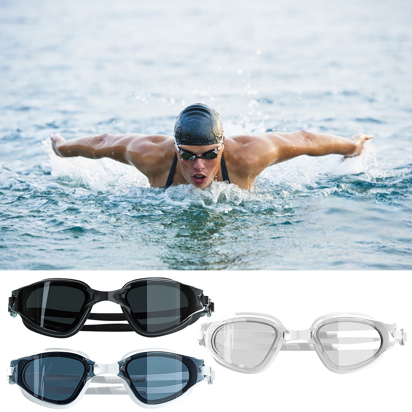 Nkmbld Swimming Goggles for Men, High-Definition Large Frame Swim ...