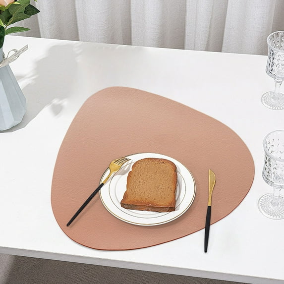 Nkmbld Table Mats Durable Faux Leather Place Mats Waterproof Triangles Table Mats, Non-Slip Washable Rustic Table Mats for Dining Table