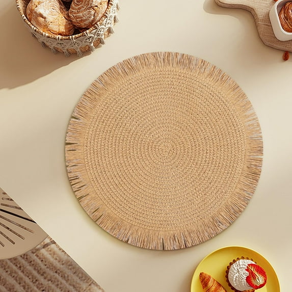 Nkmbld Table Placemats Woven Placemats Non-Slip Stain Resistant Kitchen Table Pad, Reusable Table Mats for Kitchen Dining Party Holiday Decorations