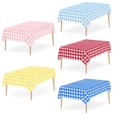 thumbnail image 1 of Nkmbld Table Runner for Kitchen All-round Protection Stylish and Convenient Plaid Plastic Tablecloth Disposable Water Proof and Oil-proof Table Cover, Pink, 1 of 9