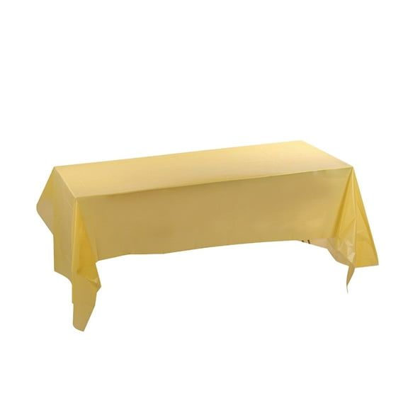 Nkmbld Table Runner for Kitchen Disposable Tablecloth Plastic Party Plain Tablecloth Solid Color Water Proof and Oil Proof Tablecloth, Gold