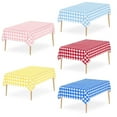 thumbnail image 1 of Nkmbld Tablecloth for Kitchen All-round Protection Stylish and Convenient Plaid Plastic Tablecloth Disposable Water Proof and Oil-proof Table Cover, Yellow, 1 of 9