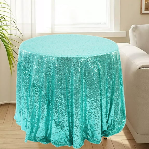Nkmbld Tablecloths Rectangular Glitter Round Tablecloth for Wedding, Kitchen, Outdoor Picnic, Party, Green