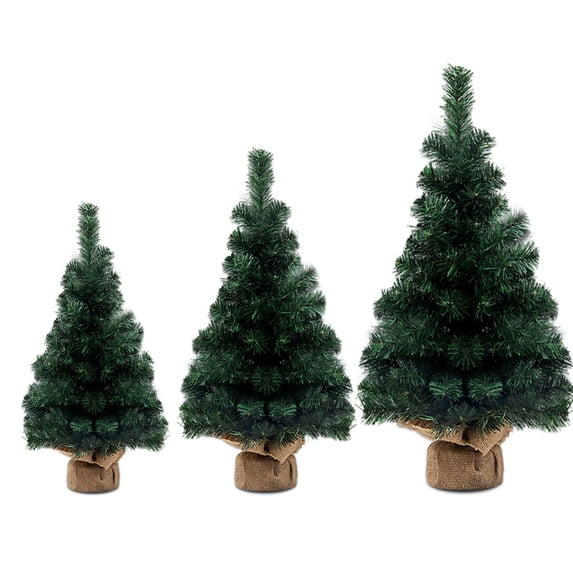 Nkmbld Tabletop Mini Christmas Tree, Small Pine Tree with Wooden Bases, Perfect for Christmas Tabletop Decorations, Home, Kitchen, Dining Table
