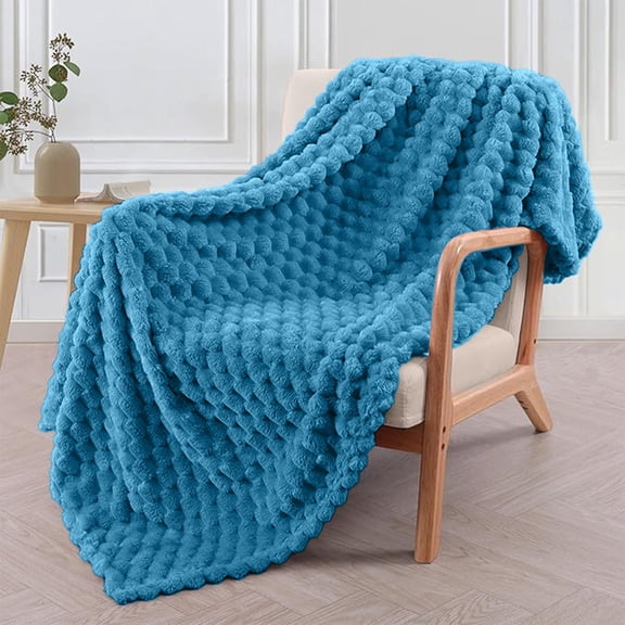 Nkmbld Throw Blanket for Couch, Thickened Velvet Blanket Multifunctional Napping Blanket Sheet for Couch, Sofa, Bedroom and Living Room, Blue