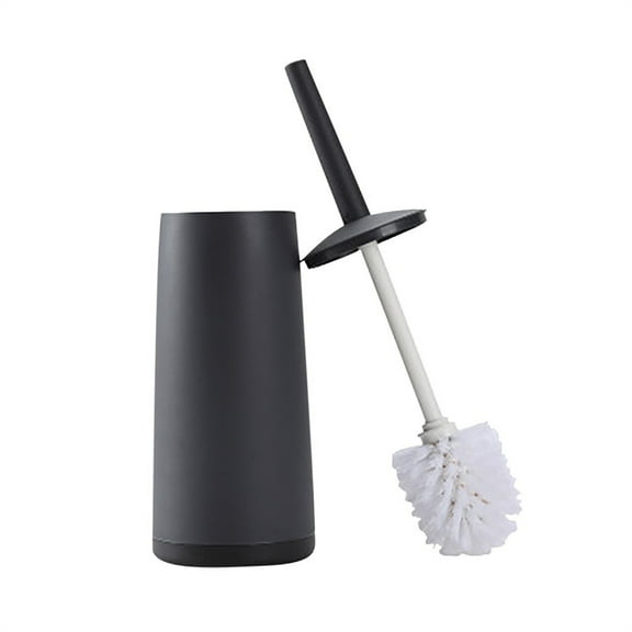 Nkmbld Toilet Brush and Holder Set, Soft Fur, Long Handle Toilet Brush, No Dead Corners, Toilet Cleaning Brush, Gray