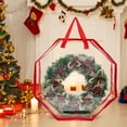 thumbnail image 1 of Nkmbld Transparent Christmas Wreath Storage Bag, Dustproofs Waterproof Xmas Tree Bag with Durable Reinforced Handles, Red, 1 of 6