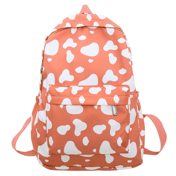 Nkmbld Travel Backpacks for Adults Cute Cow Print Backpack Fashionable and Versatile Large Capacity Backpack, Orange