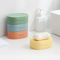 Nkmbld Travel Soap Box with Lid, Mini Portable Soap Case Creatives Silicones Sealed Storage Box for Traveling, Camping, Gym, Bathroom, Yellow
