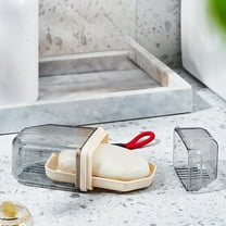 Nkmbld Travel Soap Case, Large Capacity Portable Travel Soap Box with Lid, Storage Box for Traveling, Camping, Gym, Bathroom, Gray