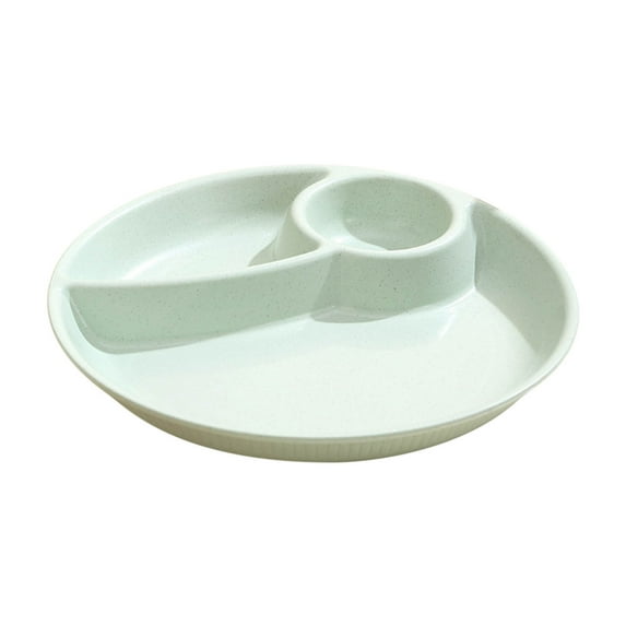 Nkmbld Unbreakable Portion Control Dinner Diet Plates, Reusable Durable Lightweight Salad Plate for Fruits, Snack, Pasta, Cake, Dessert, Green