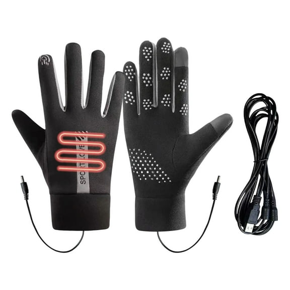 Nkmbld Usb Heated Gloves for Men Women, Windproof Winter Warm Heated Thermal Gloves for Running Driving Cycling Hiking Biking Outdoor Sports Daily Work